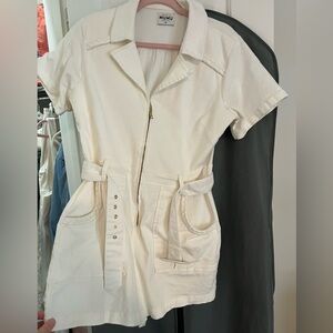 Show me your MUMU white jean romper